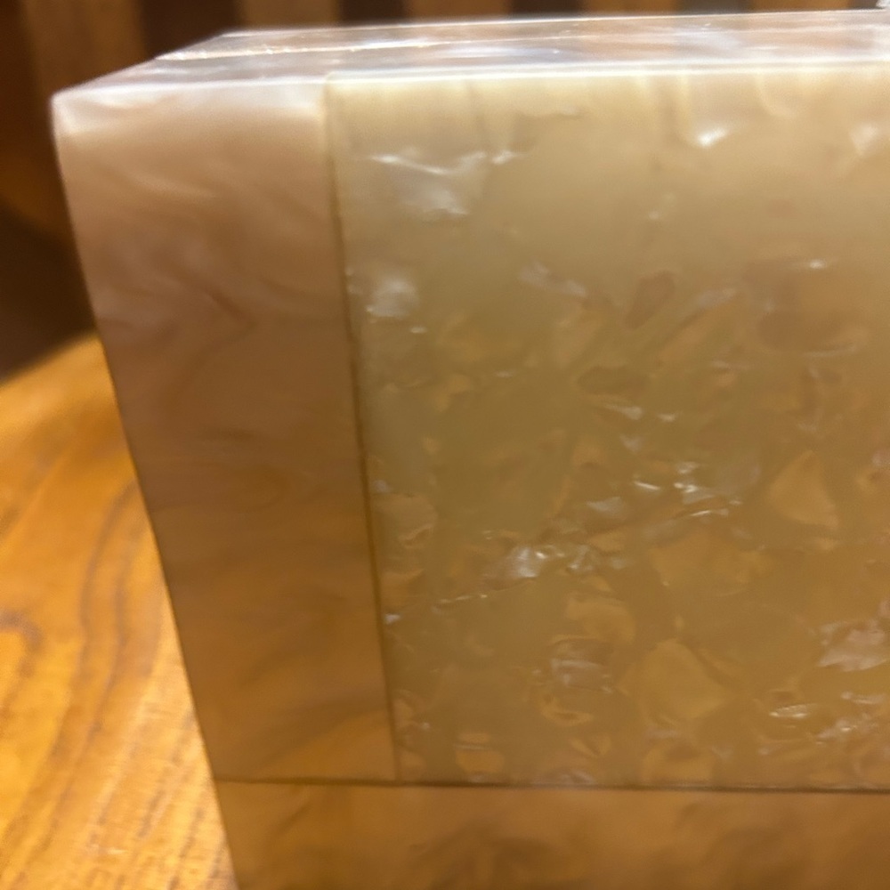 Vintage Cream & Pink Lucite Box Marbleized Crossbody - Picture 2 of 16